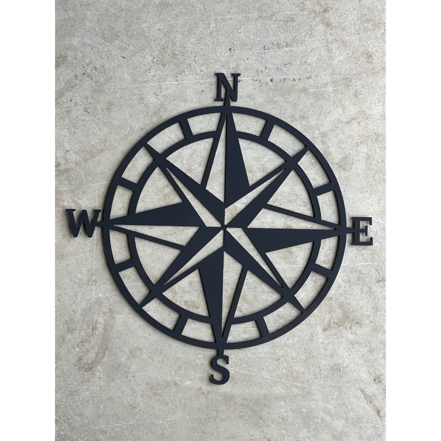 Nautical Compass Wall Art – Metal Decor in 3 Sizes – Coastal Rustic Wall Art for Home or Garden