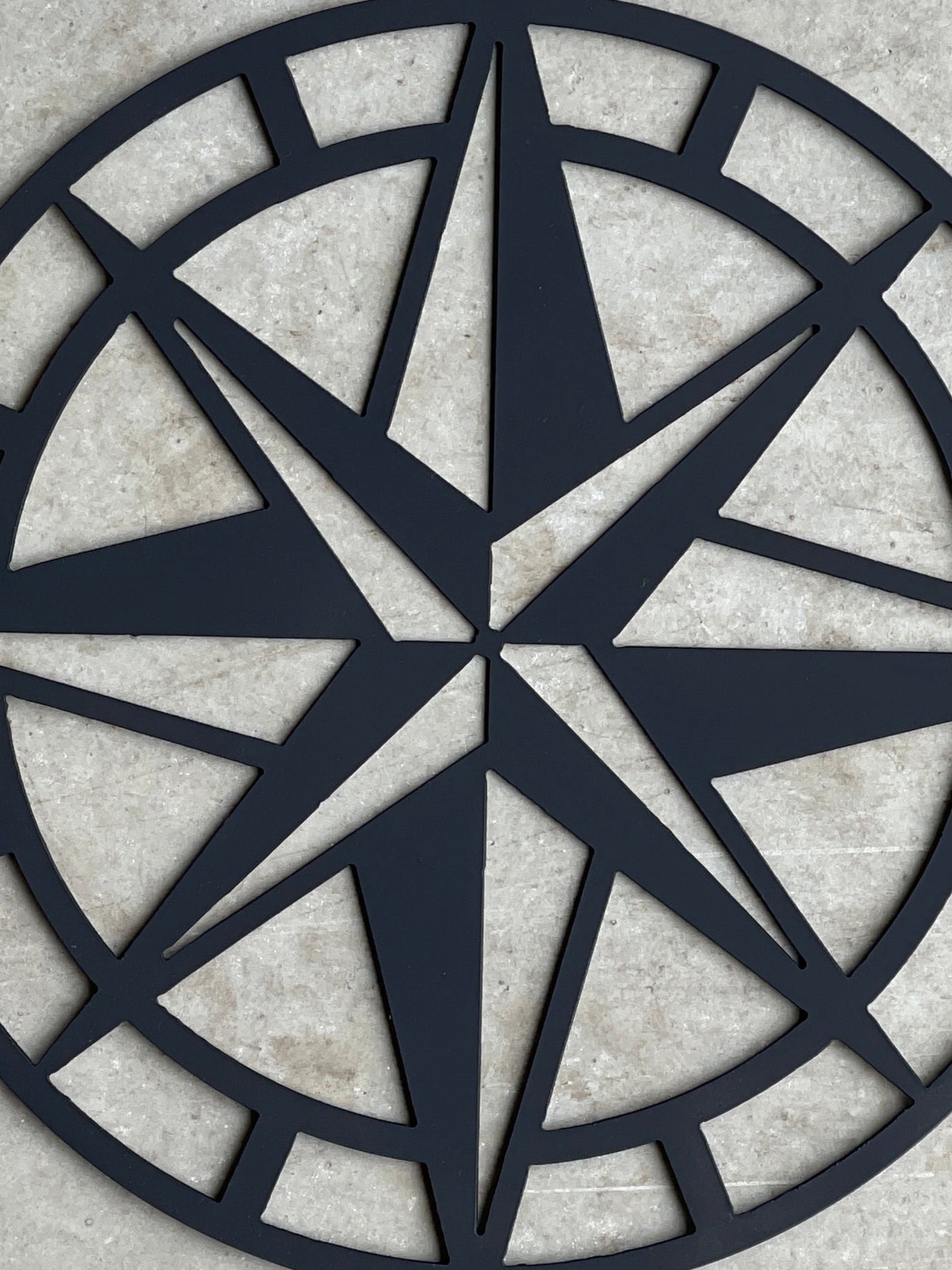 Metal Compass Sign - Black