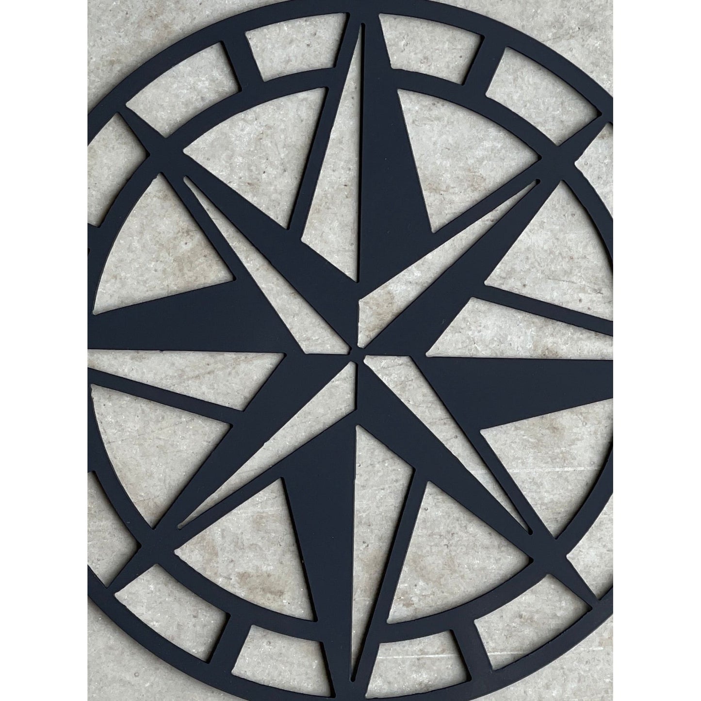 Nautical Compass Wall Art – Metal Decor in 3 Sizes – Coastal Rustic Wall Art for Home or Garden