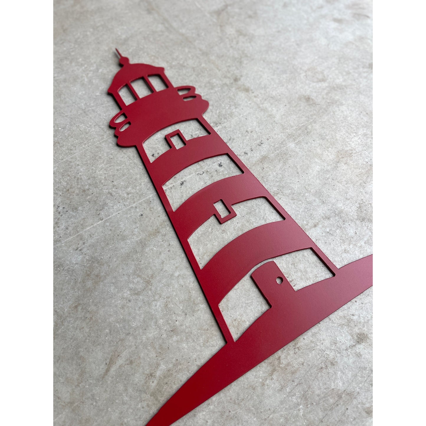 Lighthouse Décor Metal – Coastal Nautical Accent for Home or Garden, Rustic Steel Wall Hanging