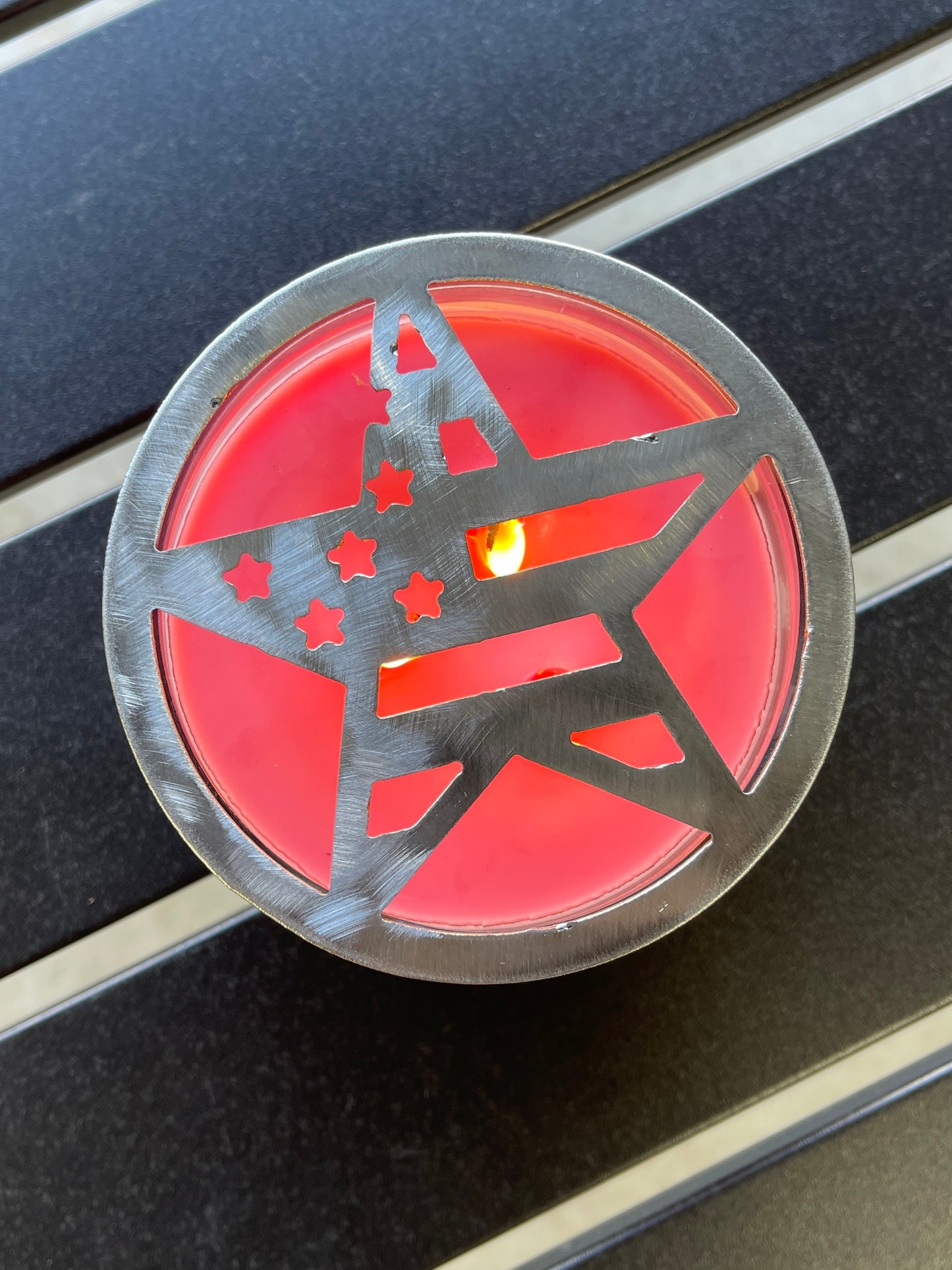 Patriotic Star Flag Candle Topper - 4"
