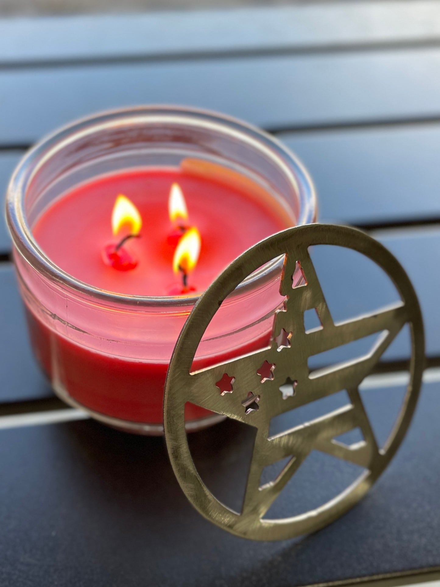 Patriotic Star Flag Candle Topper - 4"
