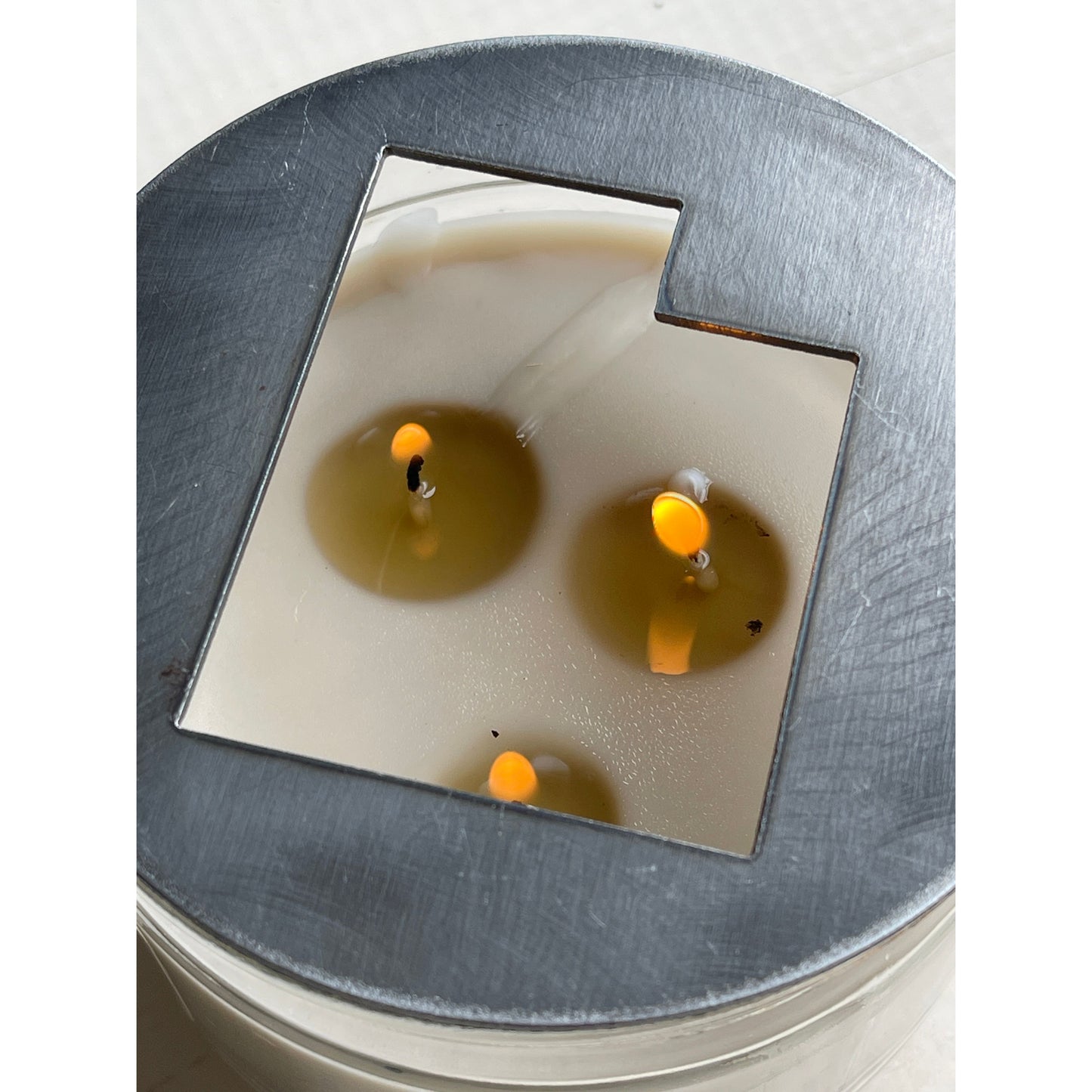 State-Shaped Metal Candle Topper – Decorative Jar Candle Lid