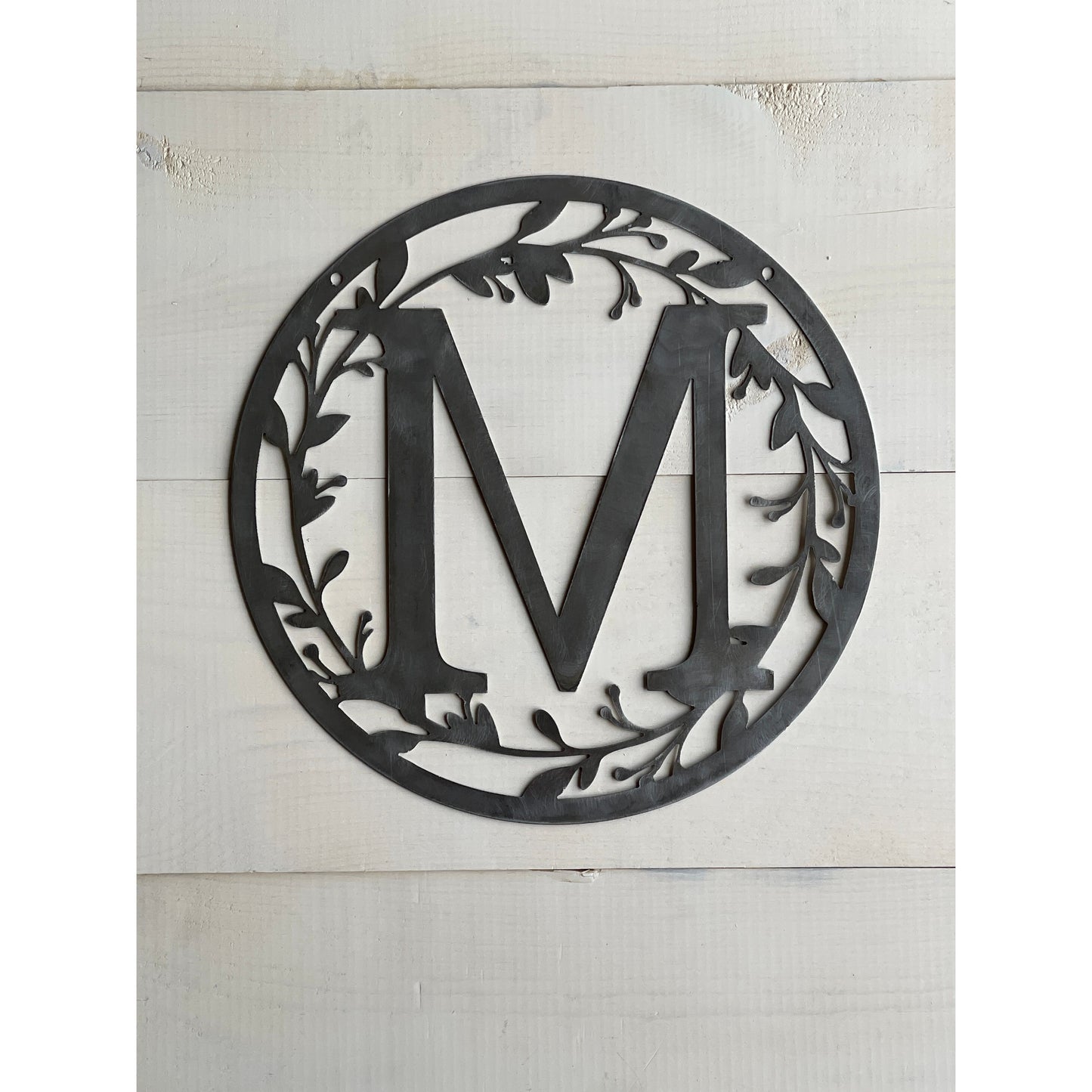 Personalized Monogram Metal Sign 24" – Custom Family Initial Wall Decor
