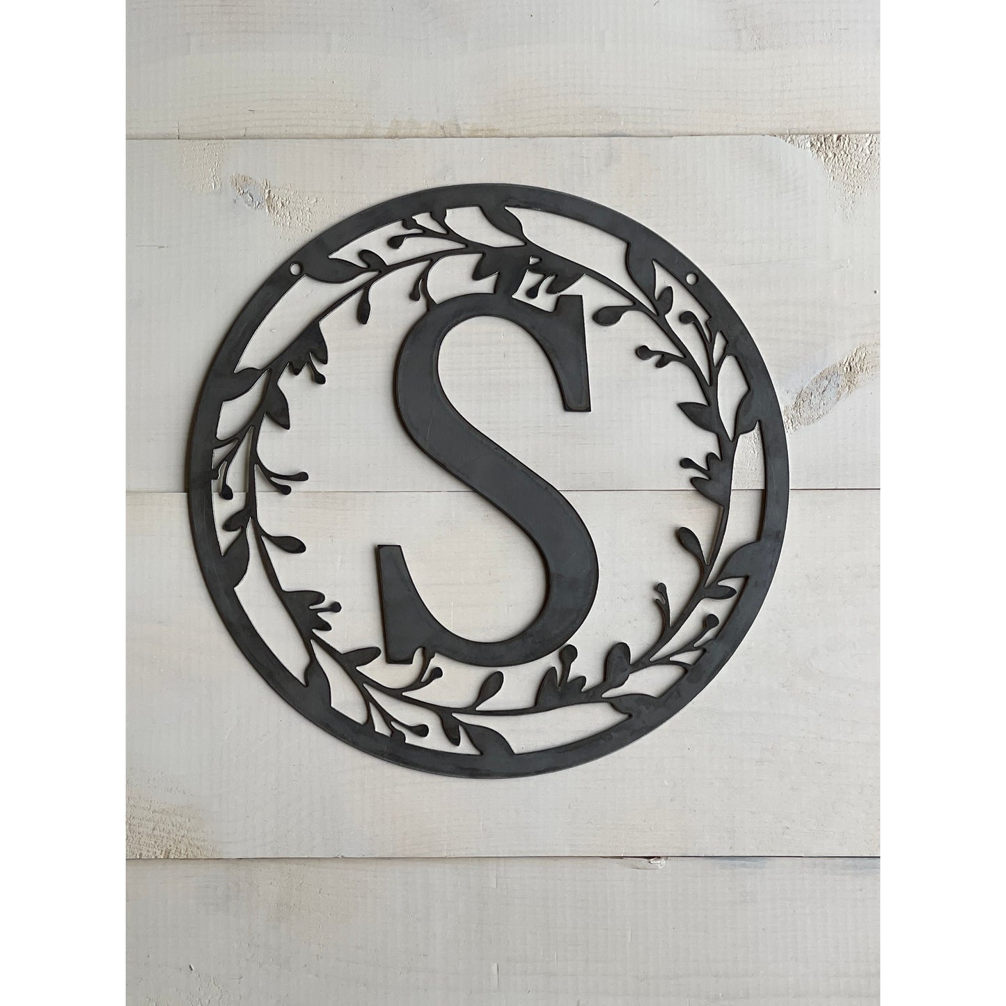 Personalized Monogram Metal Sign 12" – Custom Family Initial Wall Decor