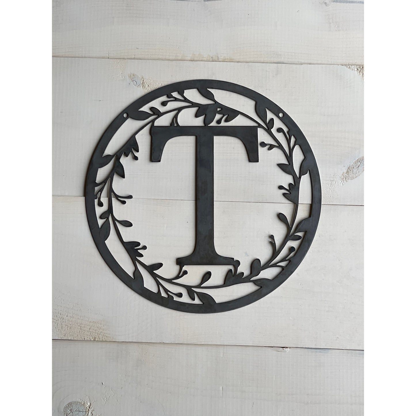 Personalized Monogram Metal Sign 12" – Custom Family Initial Wall Decor