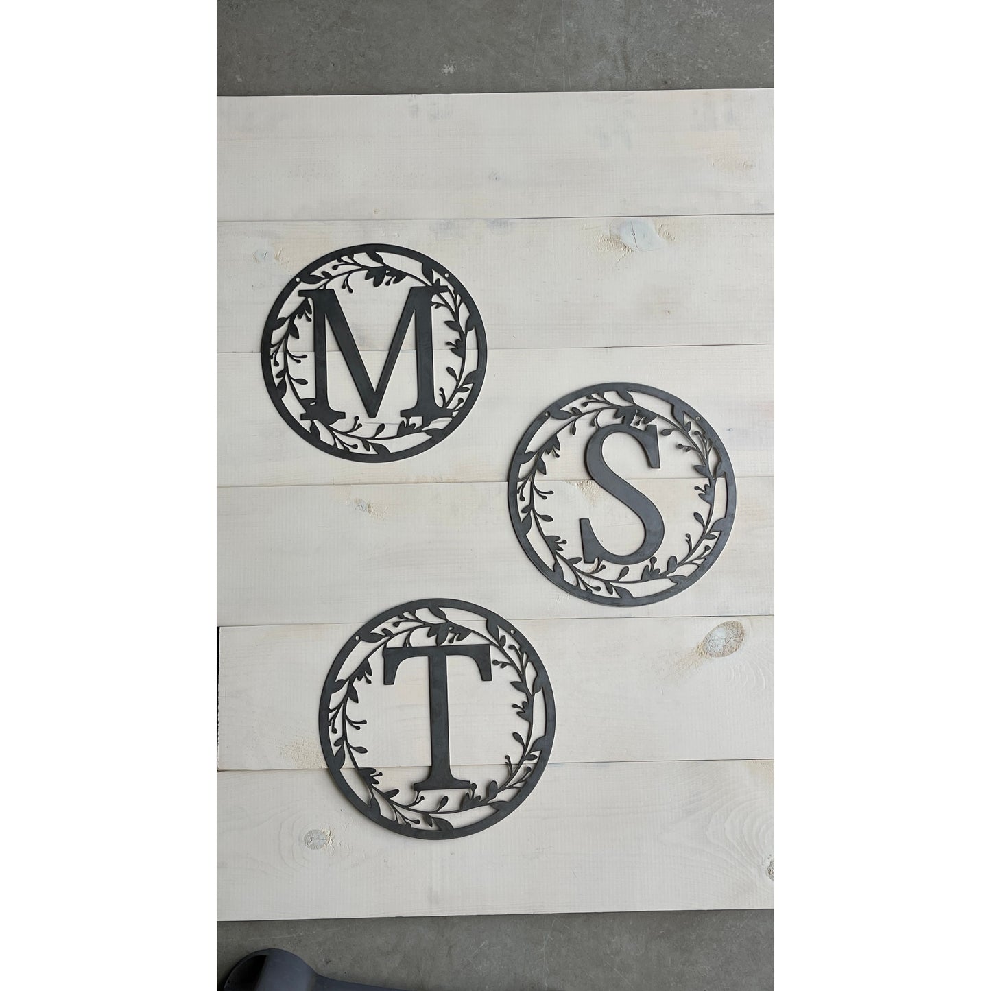 Personalized Monogram Metal Sign 24" – Custom Family Initial Wall Decor