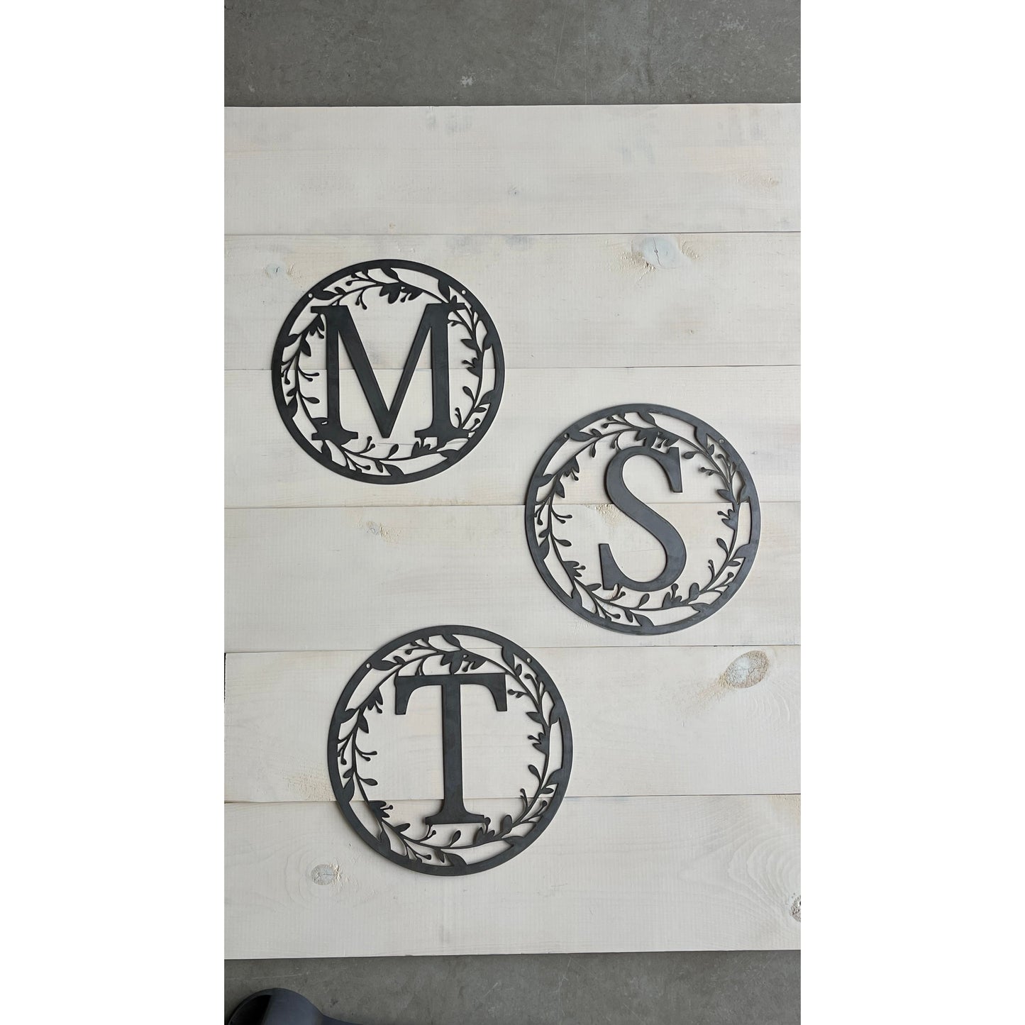 Personalized Monogram Metal Sign 12" – Custom Family Initial Wall Decor