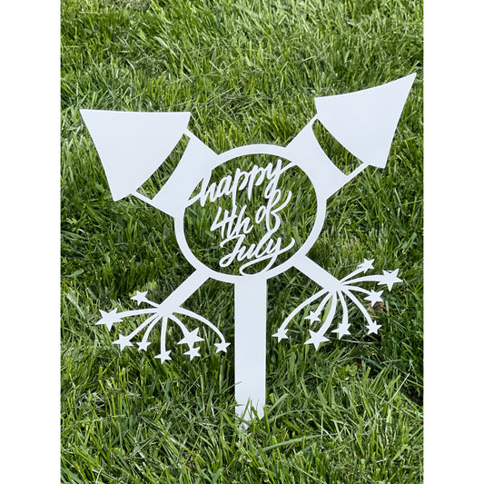 Fourth of July Metal Lawn Sign – 24" Patriotic Outdoor Decor