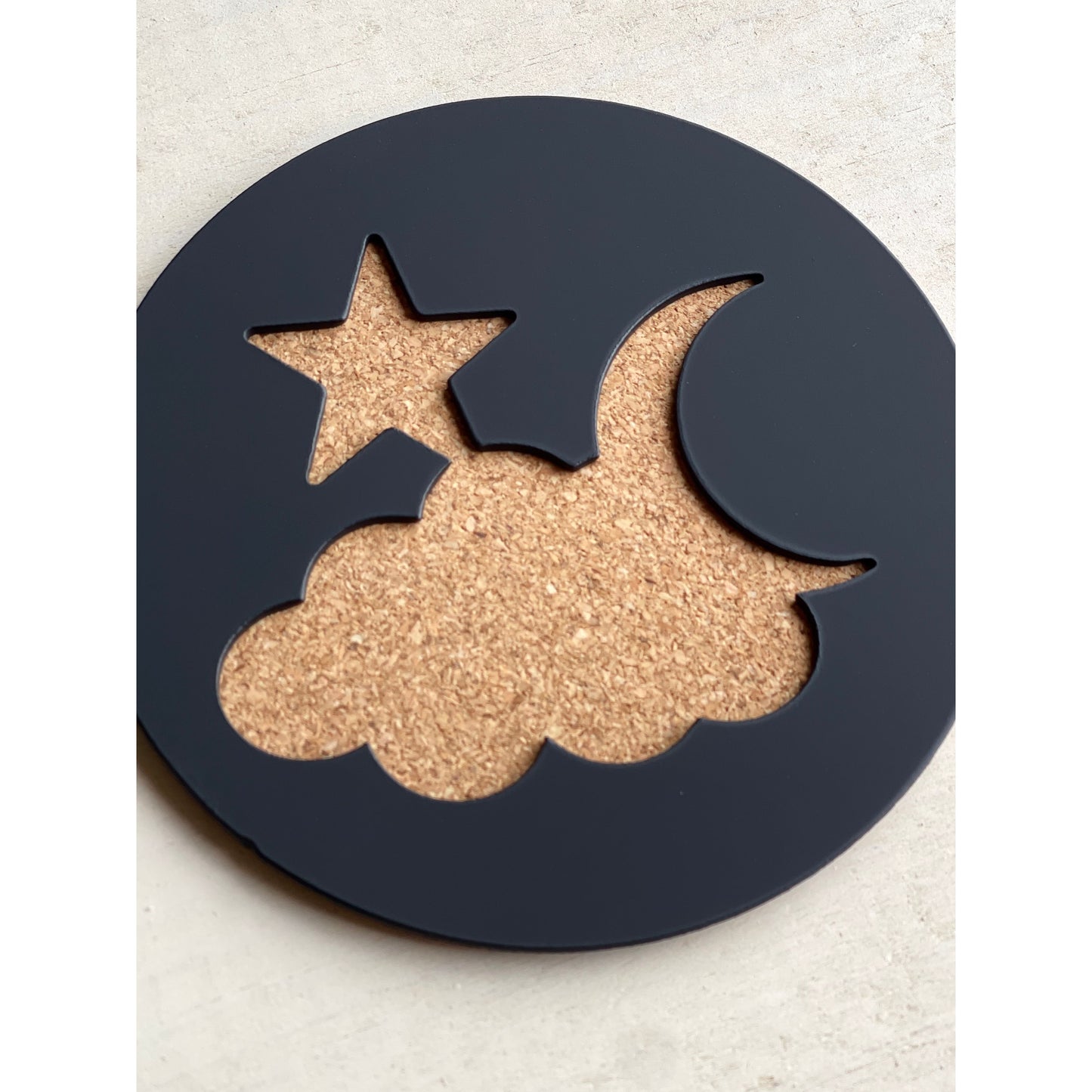 Celestial Moon & Stars Metal Coasters Set of 4 – Boho Cosmic Drink Coasters for Spiritual or Night Sky Decor