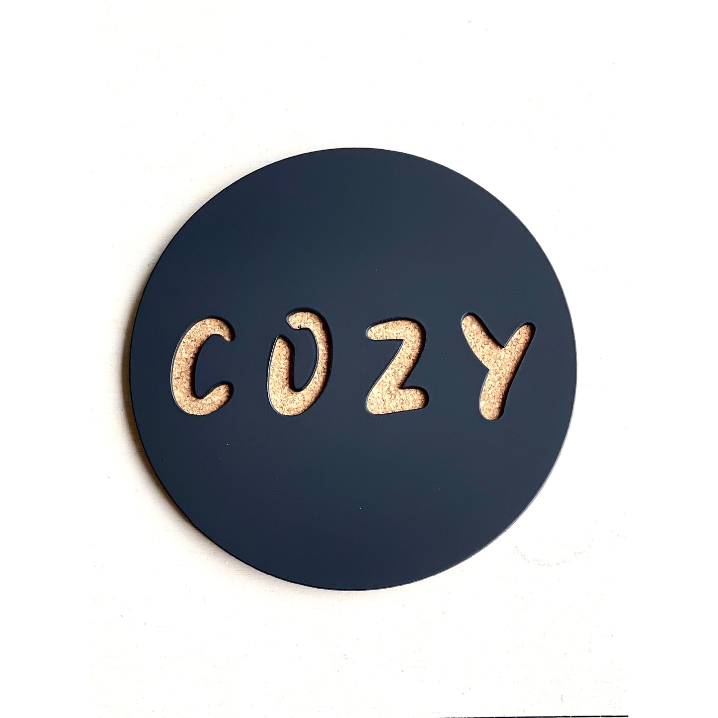 Cozy Vibes Metal Coasters – Set of 4 | Warm & Inviting Drink Coasters in Multiple Colors