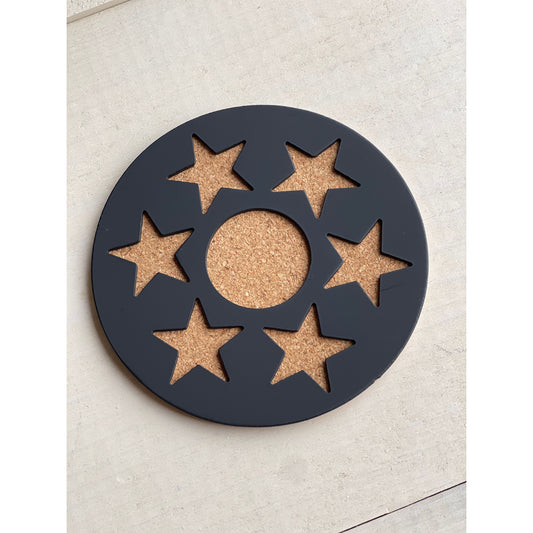 6-Point Star Metal Coasters Set of 4 – Geometric Drink Coasters for Modern or Celestial Decor