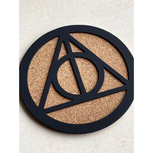 Deathly Hallows Inspired Metal Coasters – Set of 4 | Wizard Decor