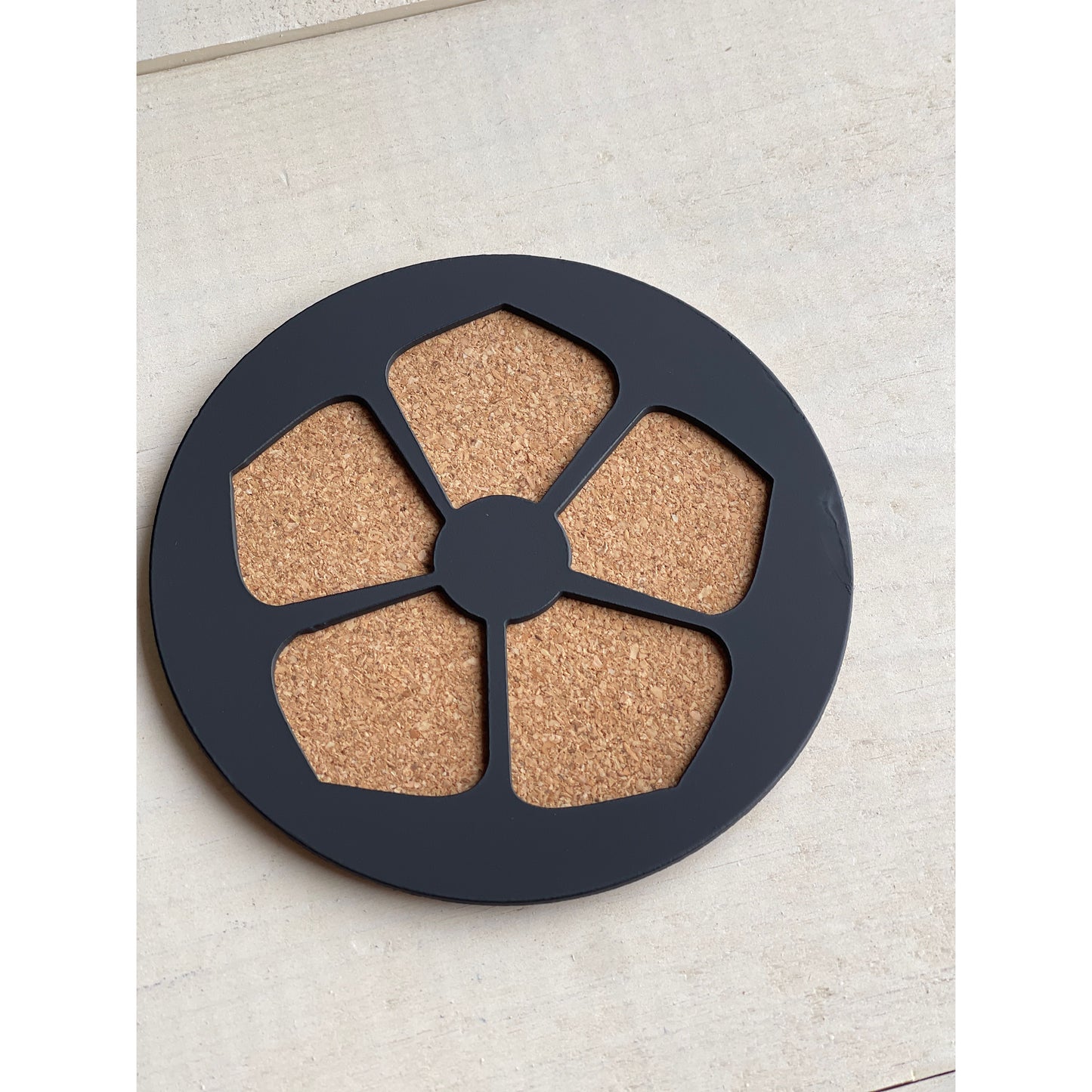 Flower Metal Coasters Set of 4 – Modern Nature-Inspired Drink Coasters with Cork Backing