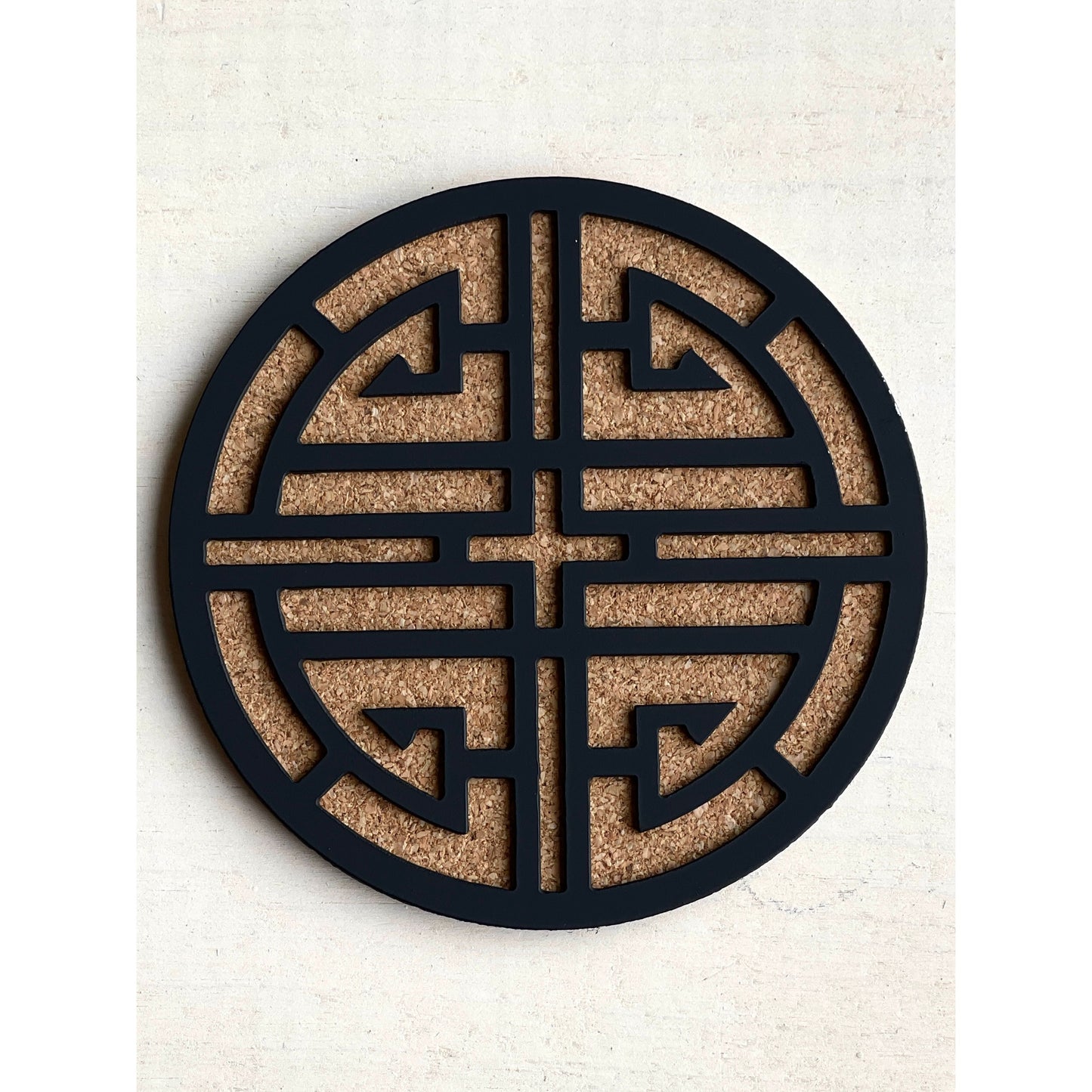 Midnight Lotus Metal Coasters Set of 4 – Asian-Inspired Geometric Drink Coasters for Modern Decor