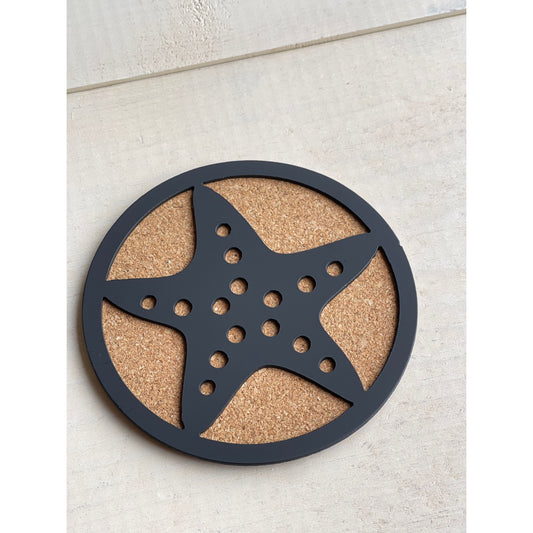 Starfish Metal Coasters Set of 4 – Beach House Drink Coasters with Coastal Charm