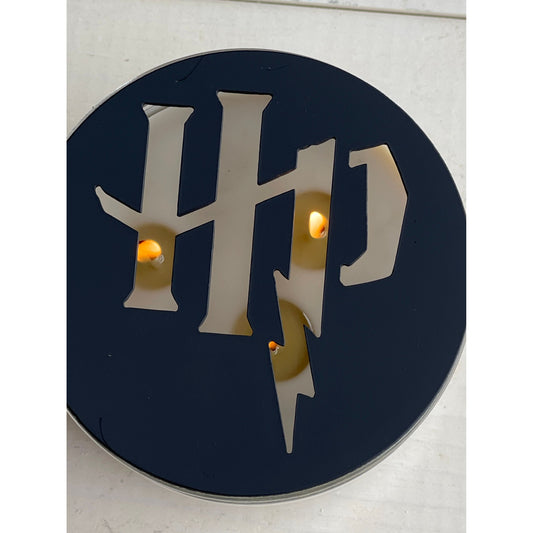 HP-Inspired Candle Topper – Enchanted Metal Lid for Jar Candles
