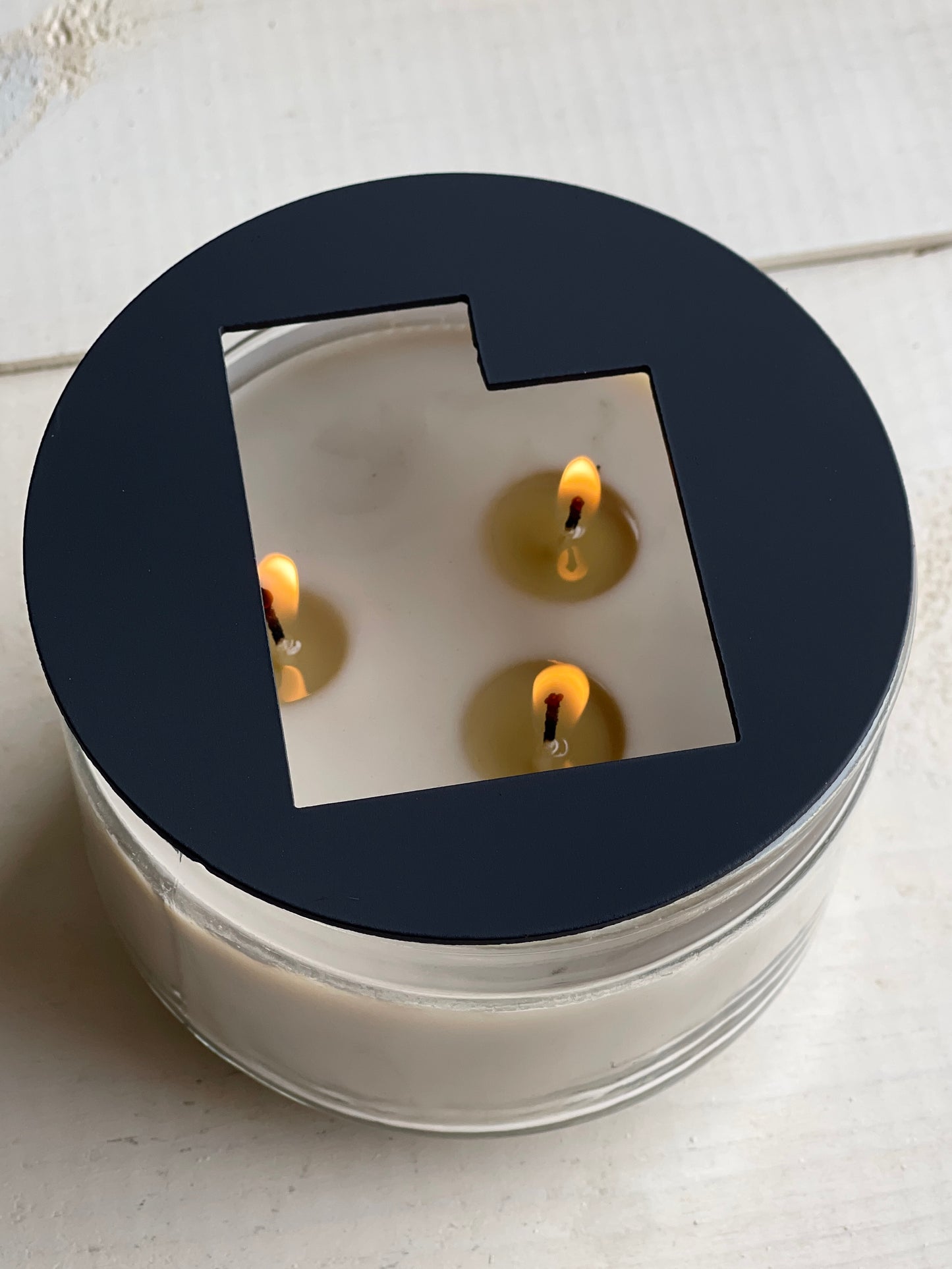 Utah Metal Candle Topper - black - 4"