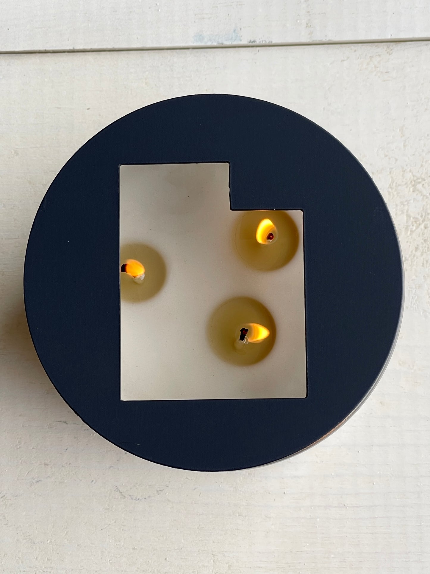 Utah Metal Candle Topper - black - 4"