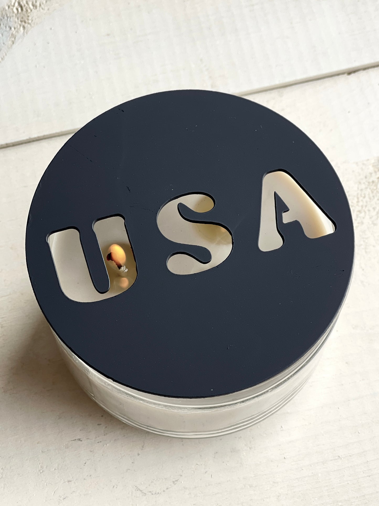 USA Metal Candle Topper - black - 4"
