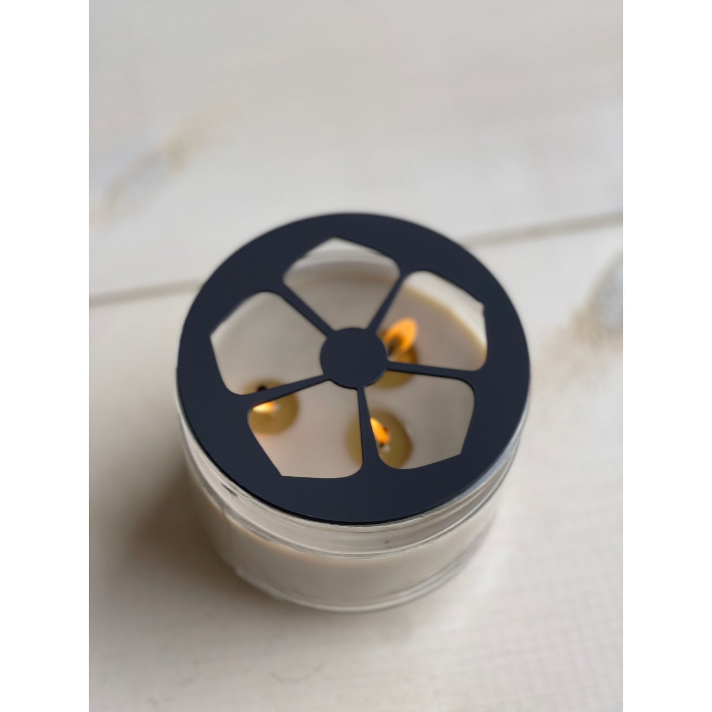 Floral Metal Candle Lid – Decorative Topper for Jar Candles
