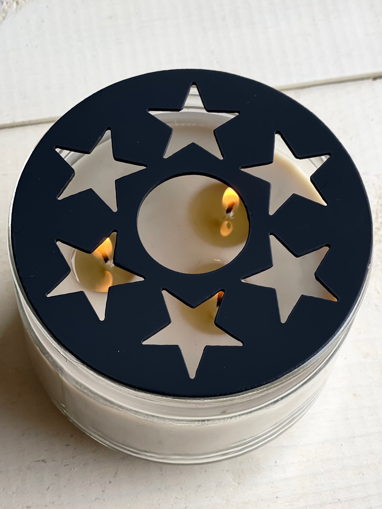 6 Star Metal Candle Topper - black - 4"