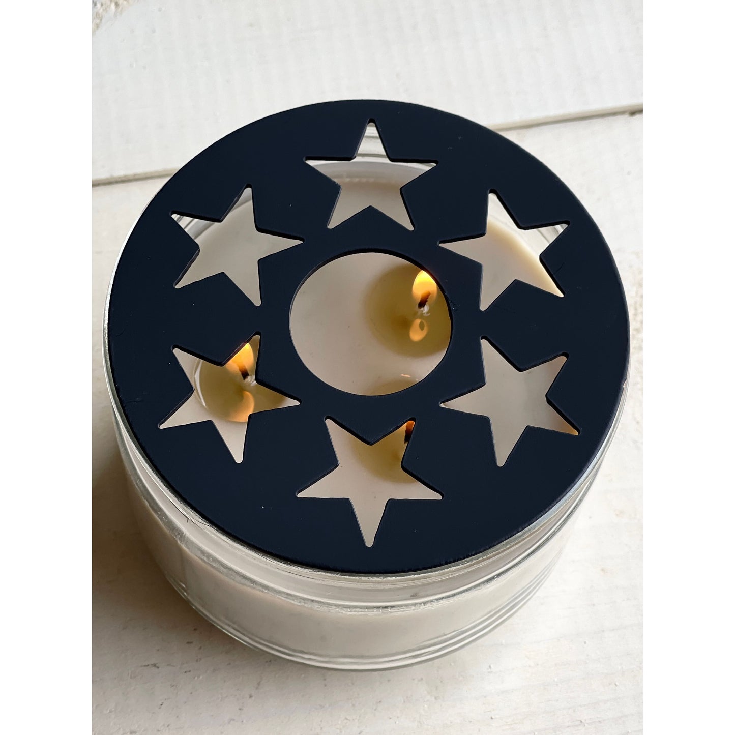 6-Star Candle Topper – Decorative Metal Lid for Jar Candles | Fits Most Standard Sizes