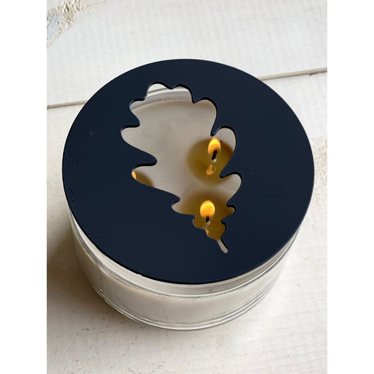 Rustic Oak Leaf Candle Topper – Decorative Metal Candle Topper