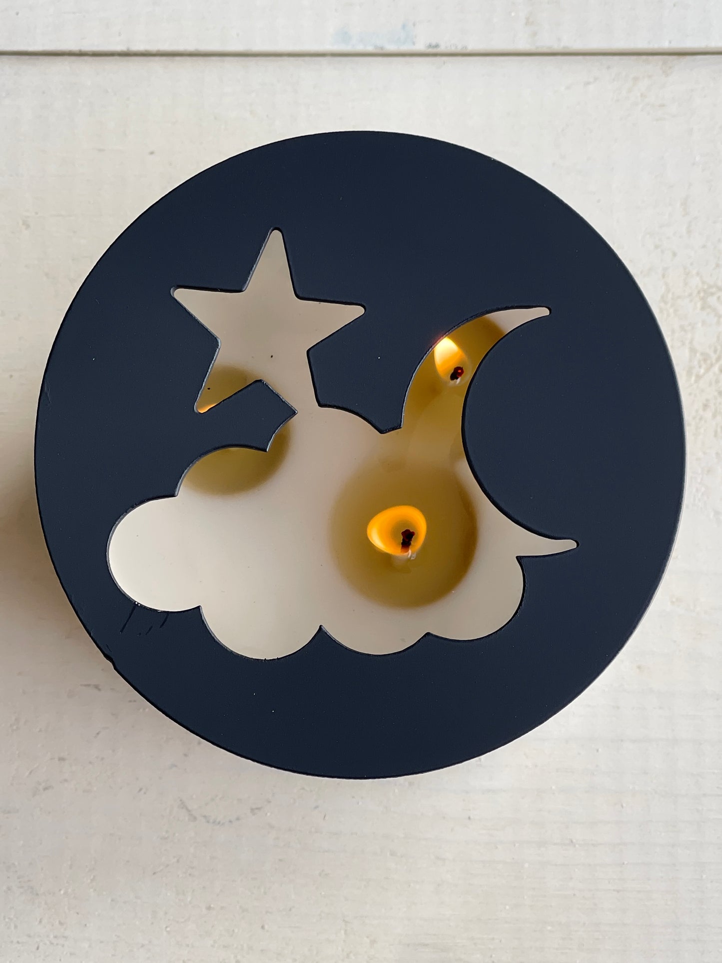 Celestial Metal Candle Topper - black - 4"
