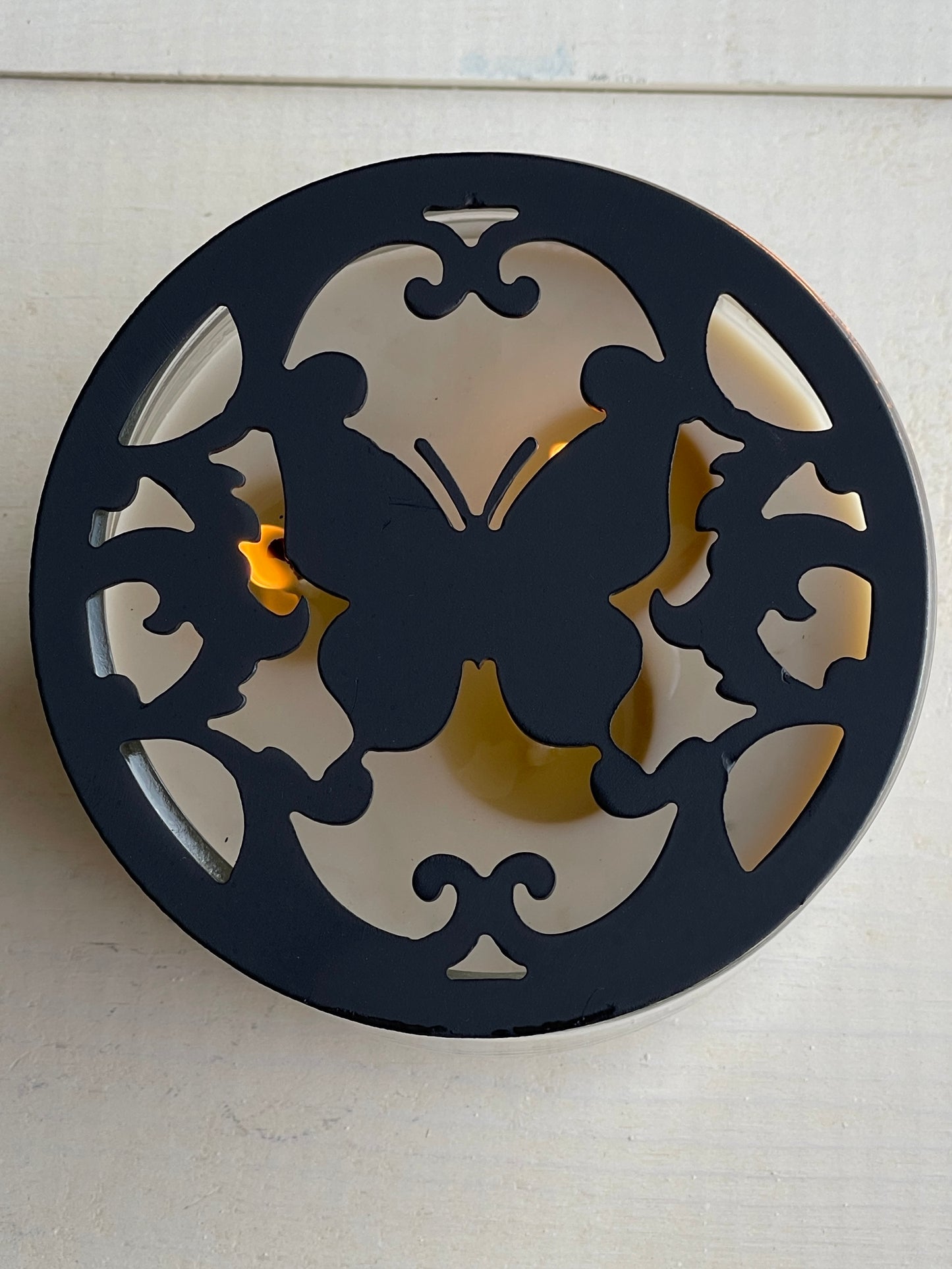 Butterfly Metal Candle Topper - black - 4"