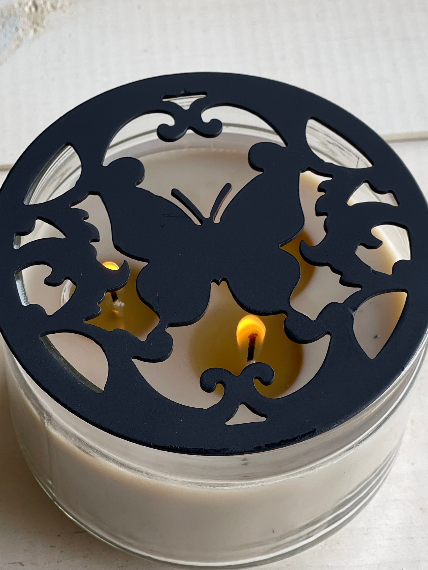 Butterfly Metal Candle Topper - black - 4"