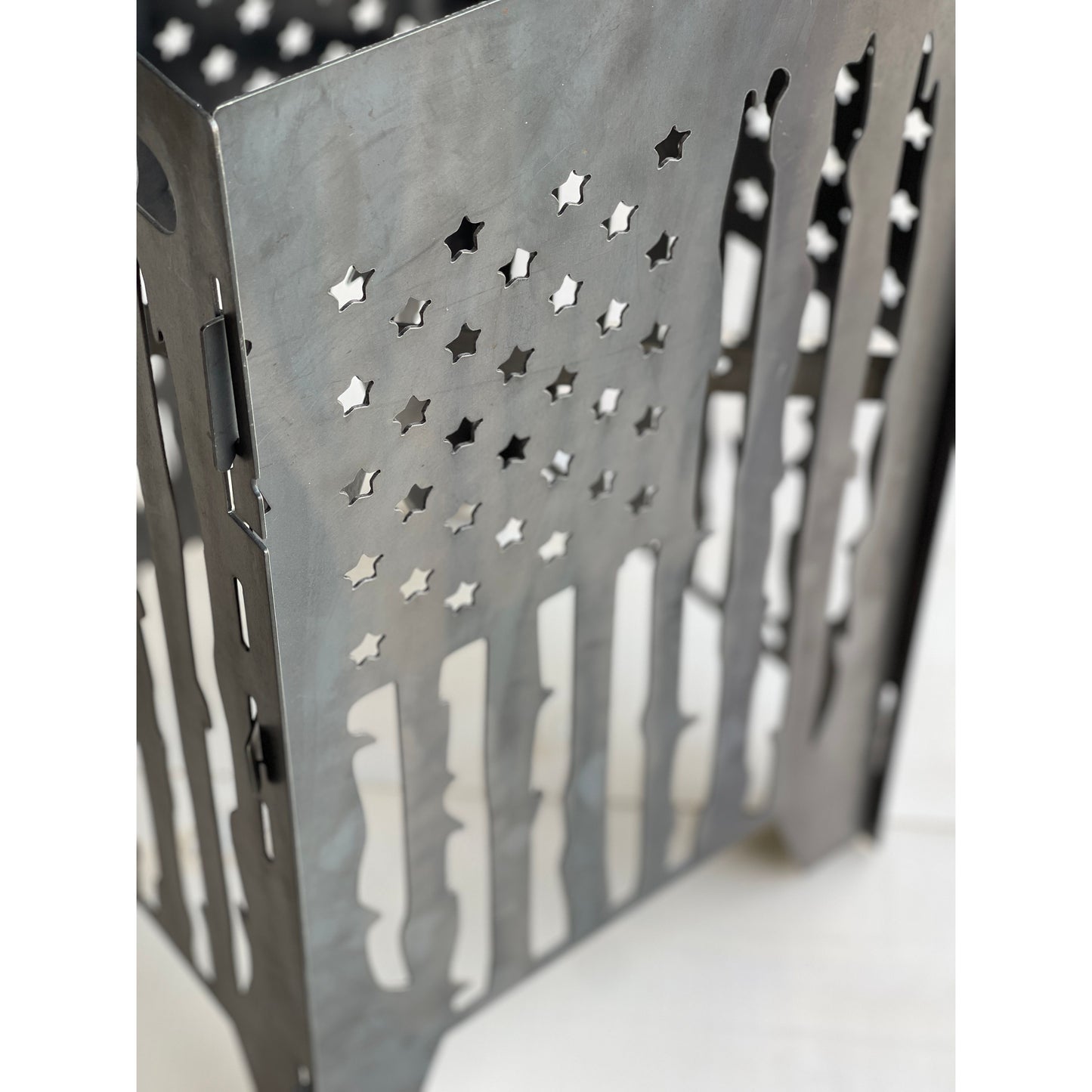 Collapsible Metal Plant Stand | 10 1/2"x10 1/2"x12" high – Adjustable Height, Foldable Indoor & Outdoor Plant Holder