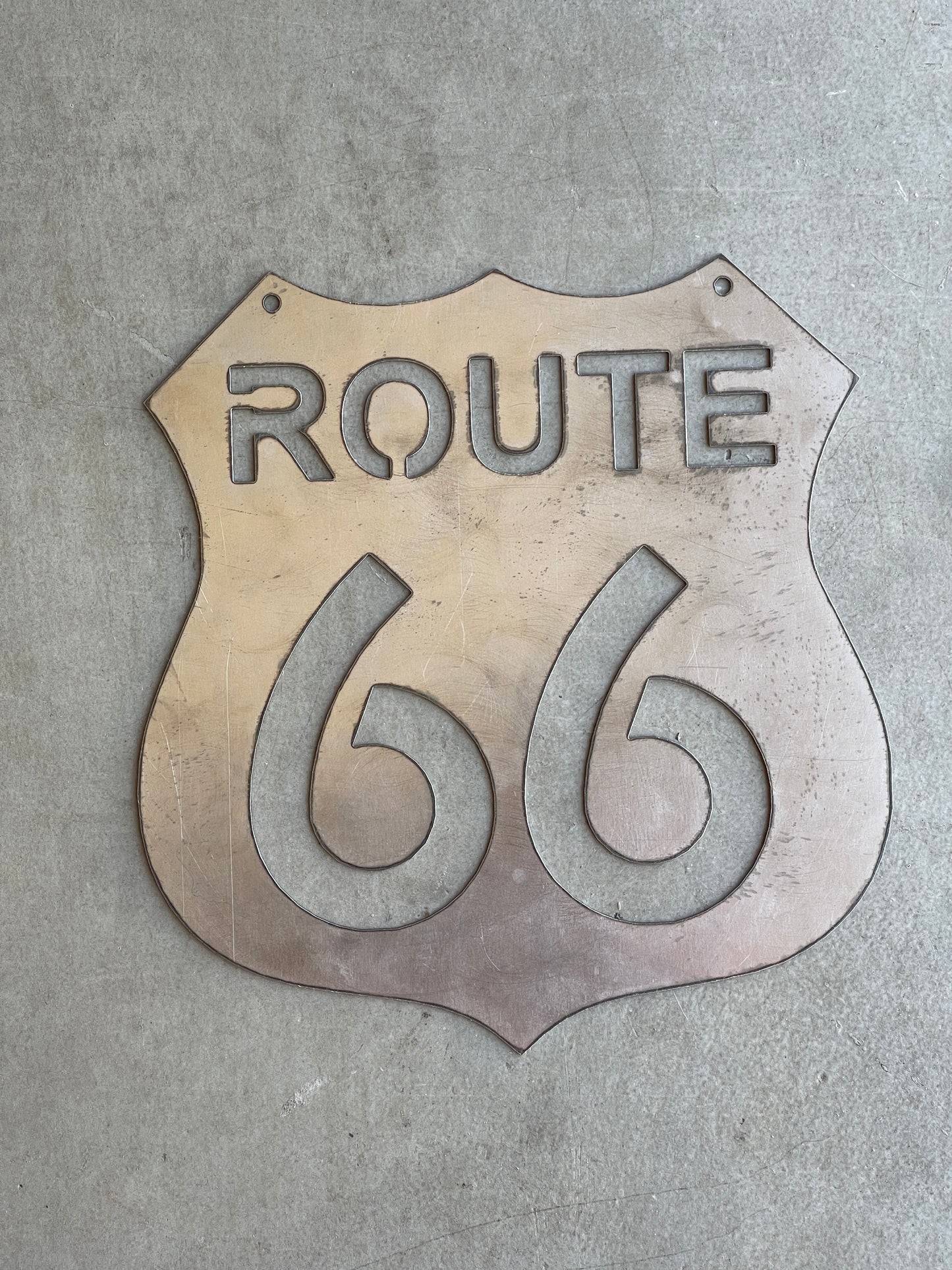 Route 66 Metal Sign 8" – Vintage Highway Wall Decor for Garage, Bar, or Man Cave