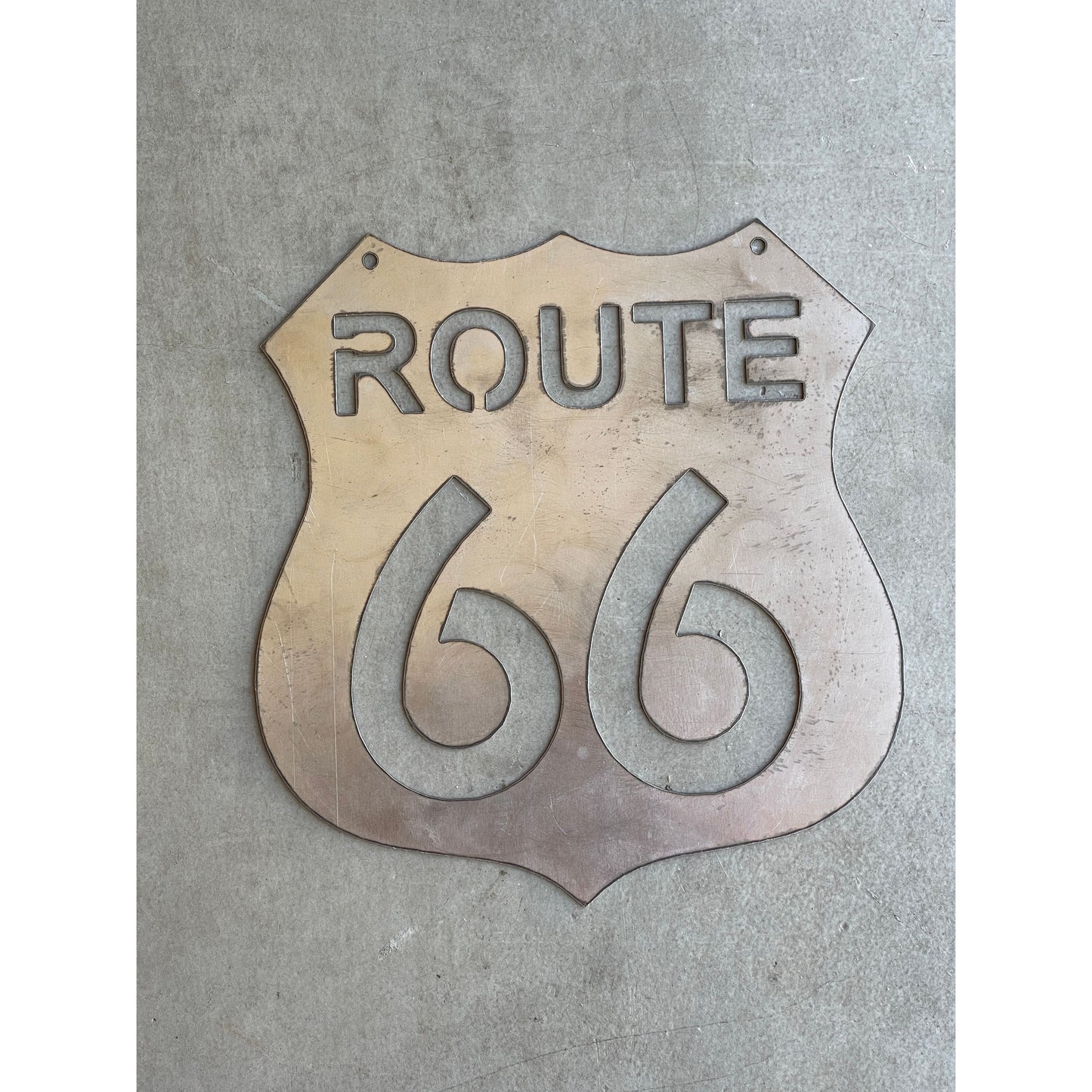 Route 66 Metal Sign 12" – Vintage Highway Wall Decor for Garage, Bar, or Man Cave