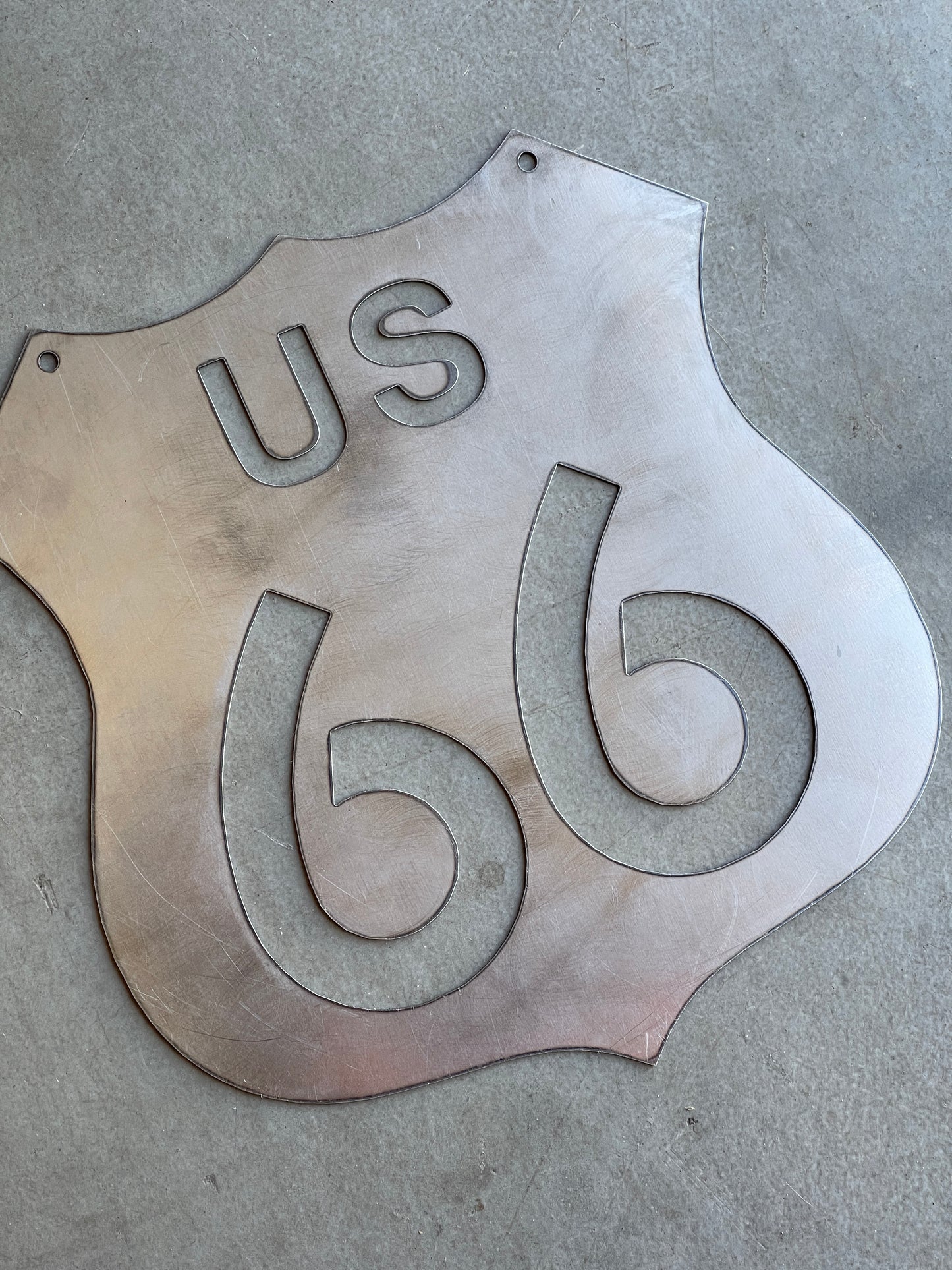 Route 66 Metal Sign 8" – Vintage Highway Wall Decor for Garage, Bar, or Man Cave