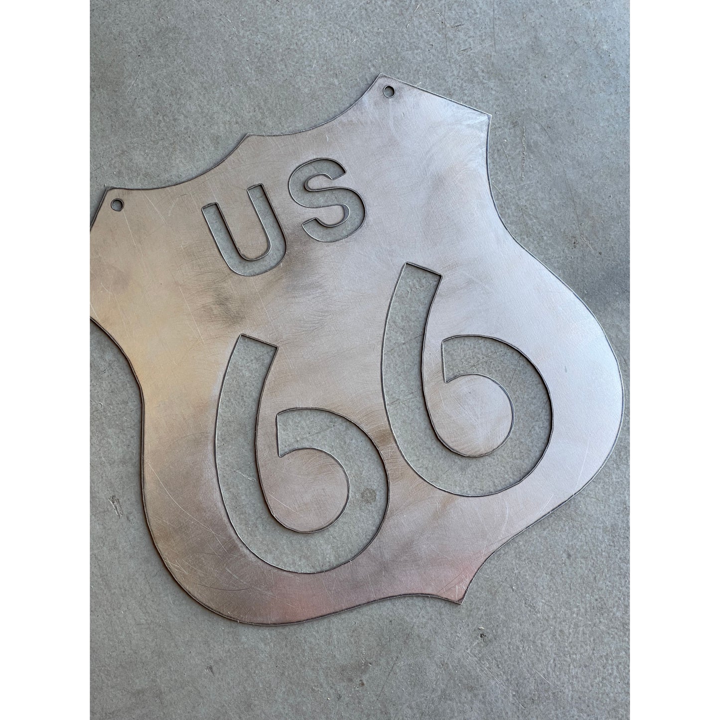 Route 66 Metal Sign 12" – Vintage Highway Wall Decor for Garage, Bar, or Man Cave