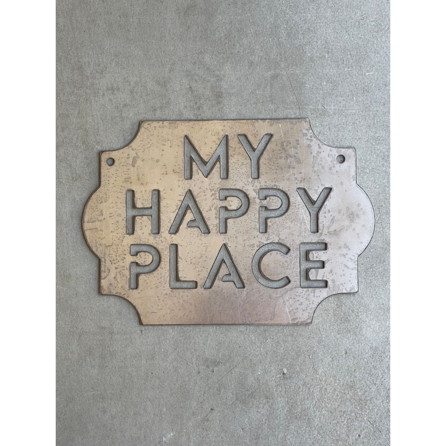 My Happy Place Metal Wall Sign – Rustic Home or Garden Decor