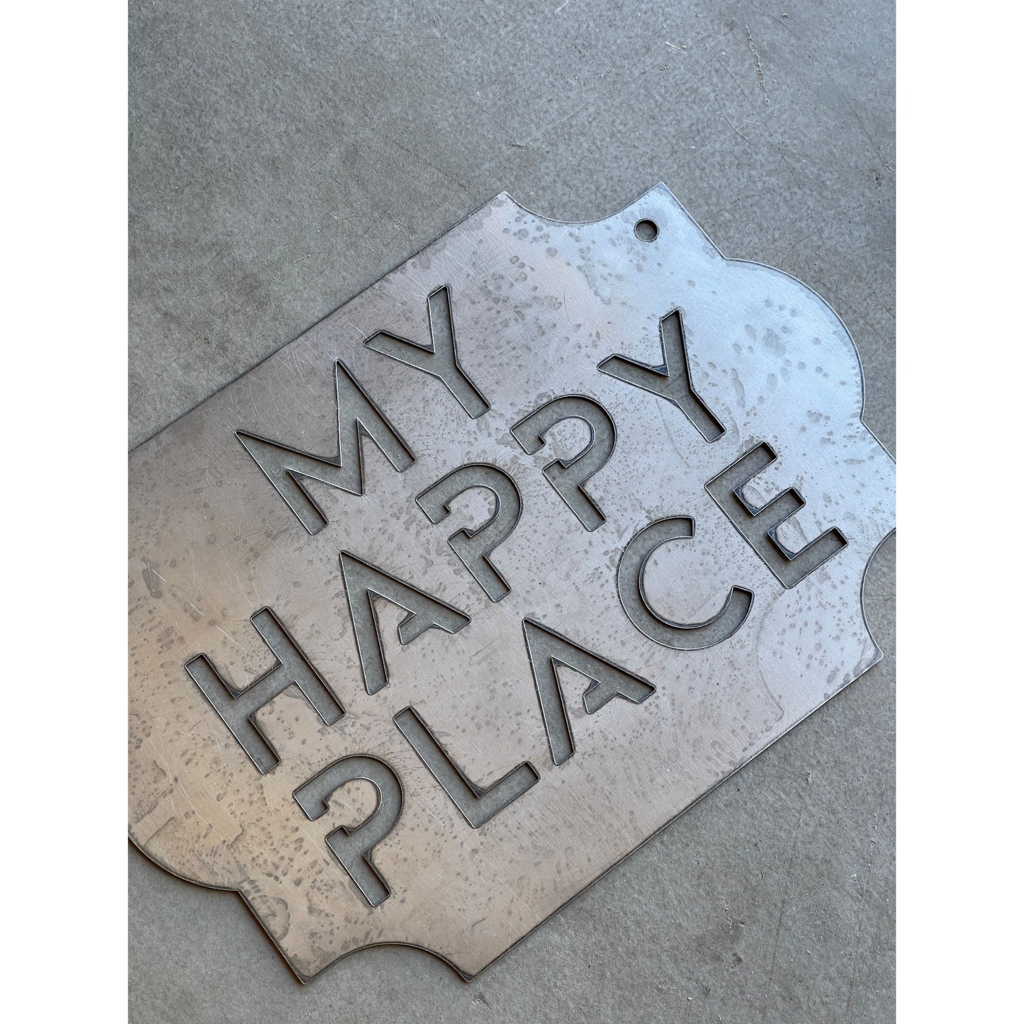 My Happy Place Metal Wall Sign – Rustic Home or Garden Decor