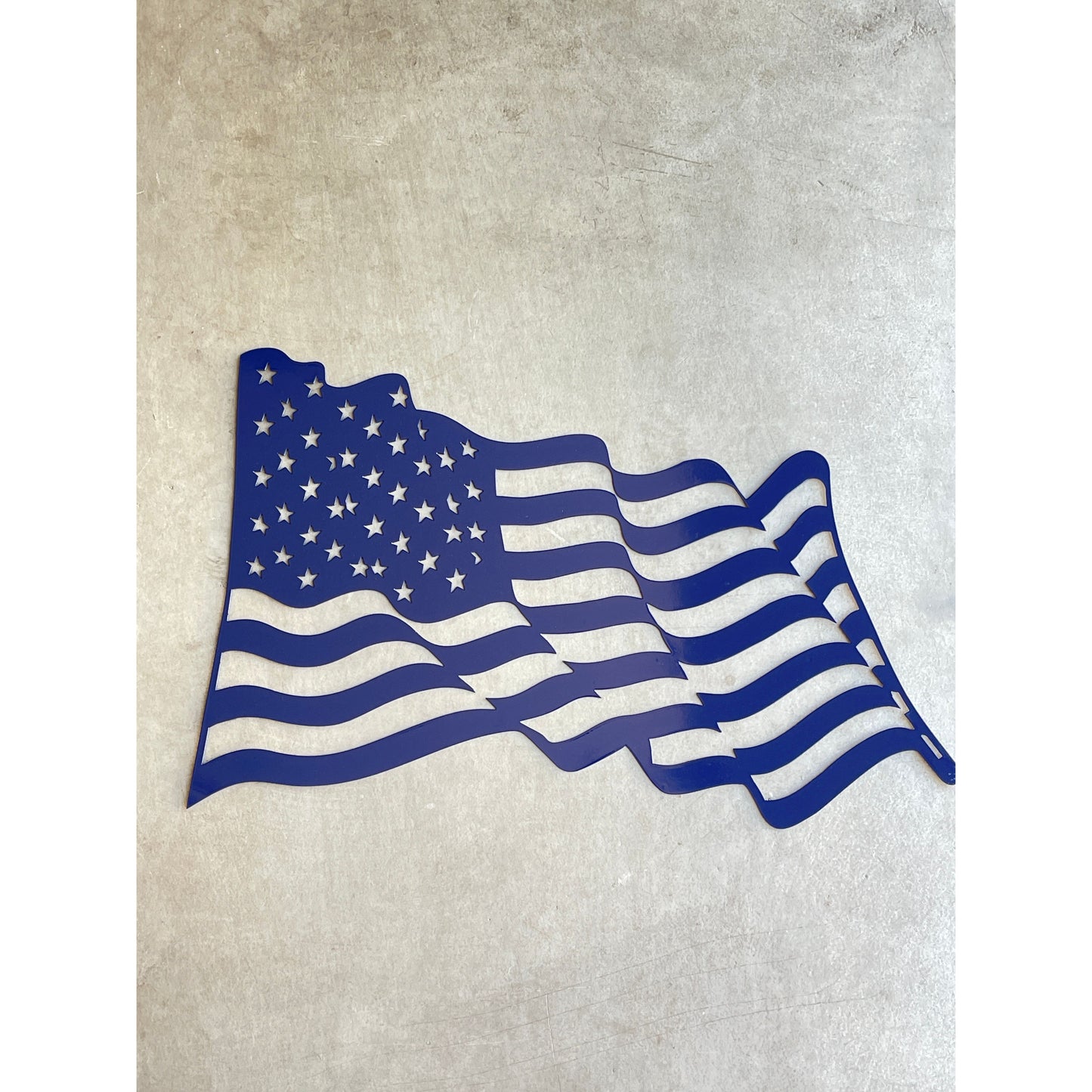 Waving Metal American Flag Wall Art – Home or Outdoor Decor 16"x25"