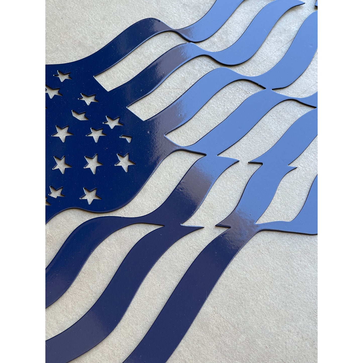 Waving Metal American Flag Wall Art – Home or Outdoor Decor 16"x25"