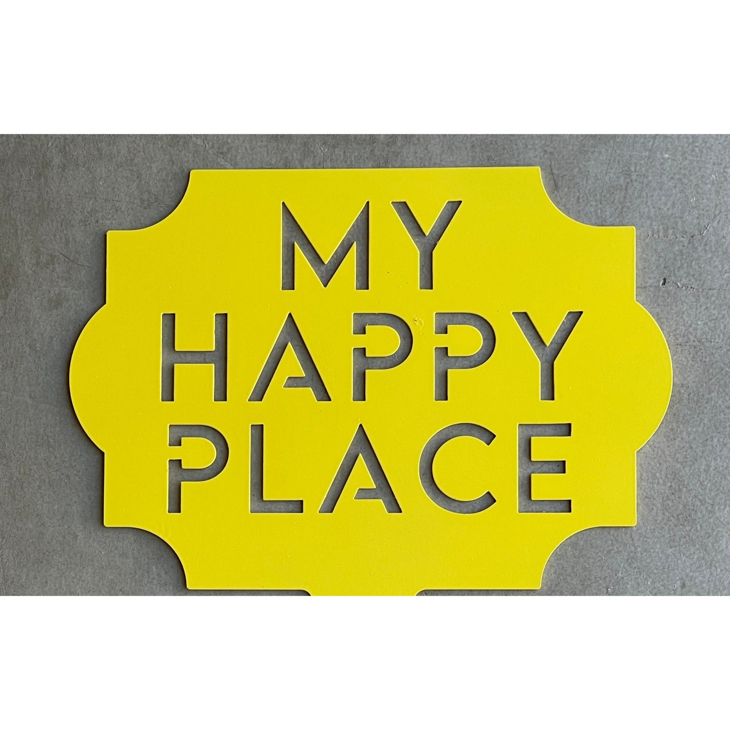 My Happy Place Metal Wall Sign – Rustic Home or Garden Decor