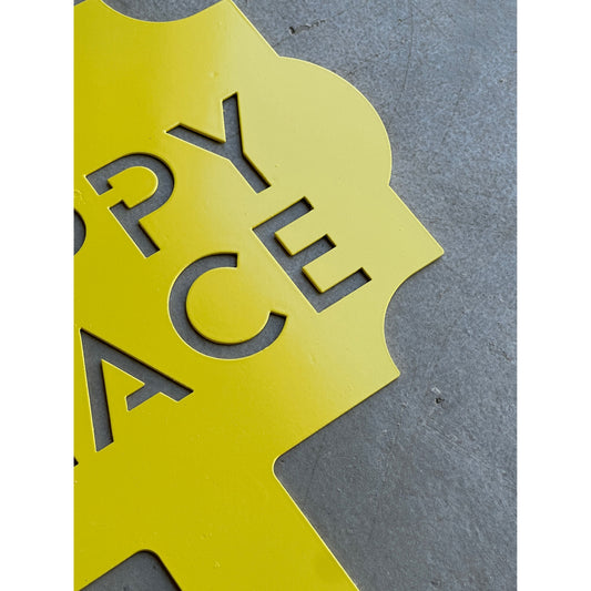 My Happy Place Metal Lawn Sign 12" – Outdoor Garden & Yard Decor