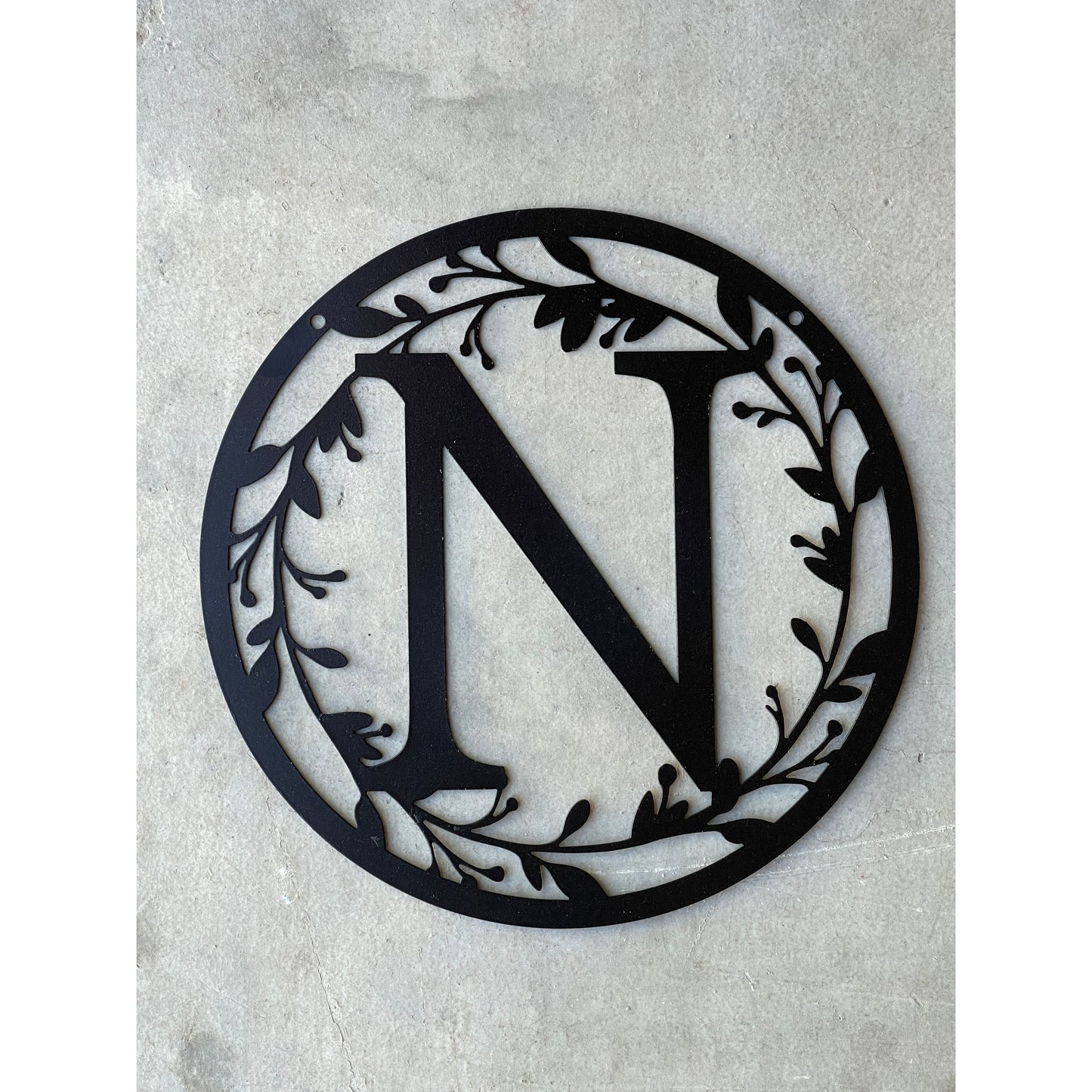 Personalized Monogram Metal Sign 12" – Custom Family Initial Wall Decor