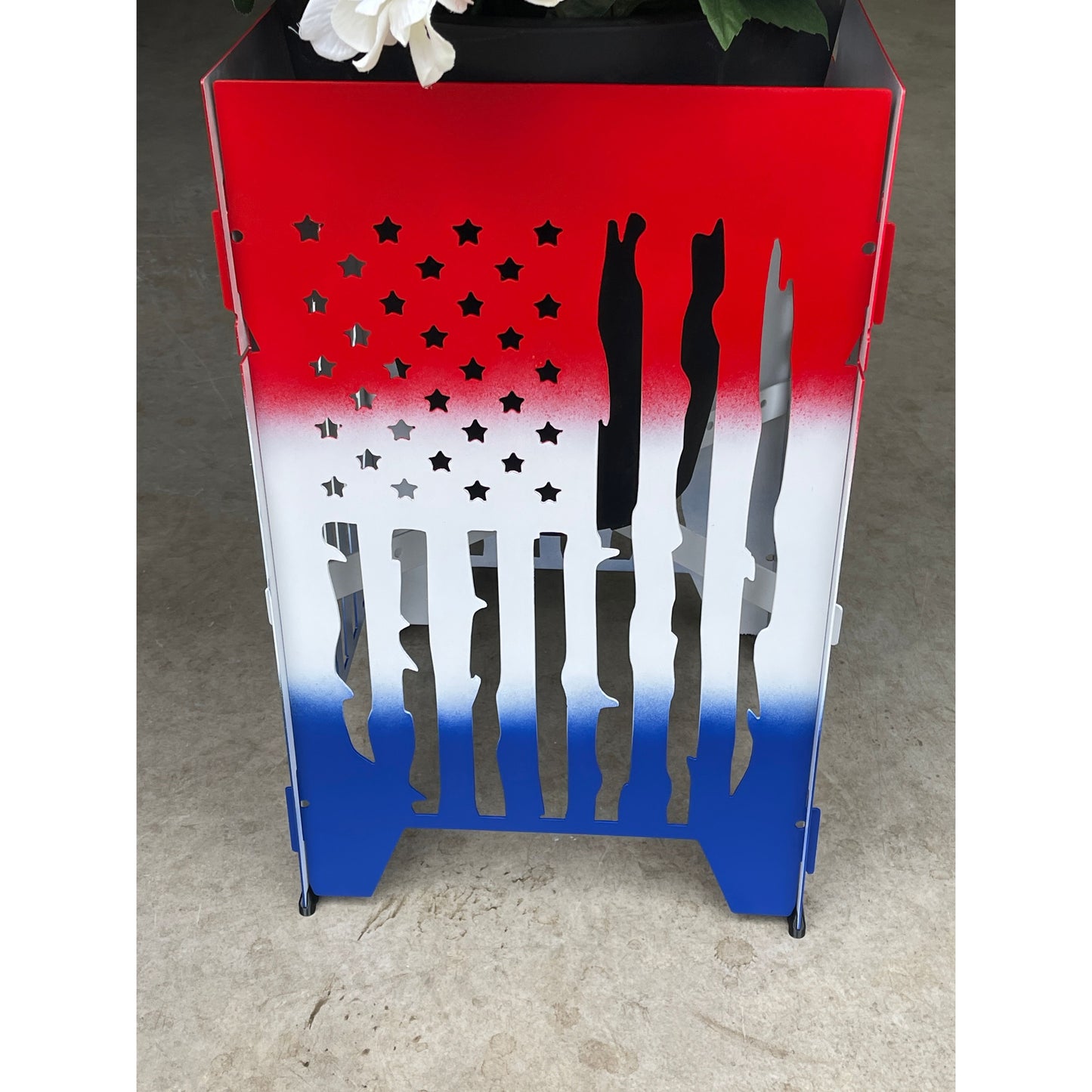 Collapsible Metal Plant Stand | 10 1/2"x10 1/2"x12" high – Adjustable Height, Foldable Indoor & Outdoor Plant Holder
