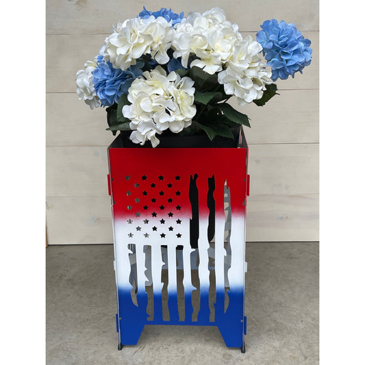 Metal Plant Stand Indoor Outdoor | Collapsible Adjustable Height 9x9x10 | Foldable Plant Holder