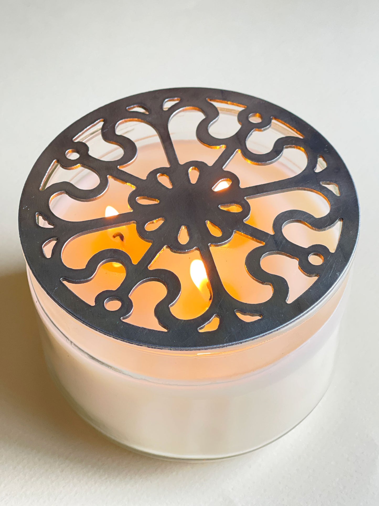 Metal Candle Topper -Victorian Scroll - 4"