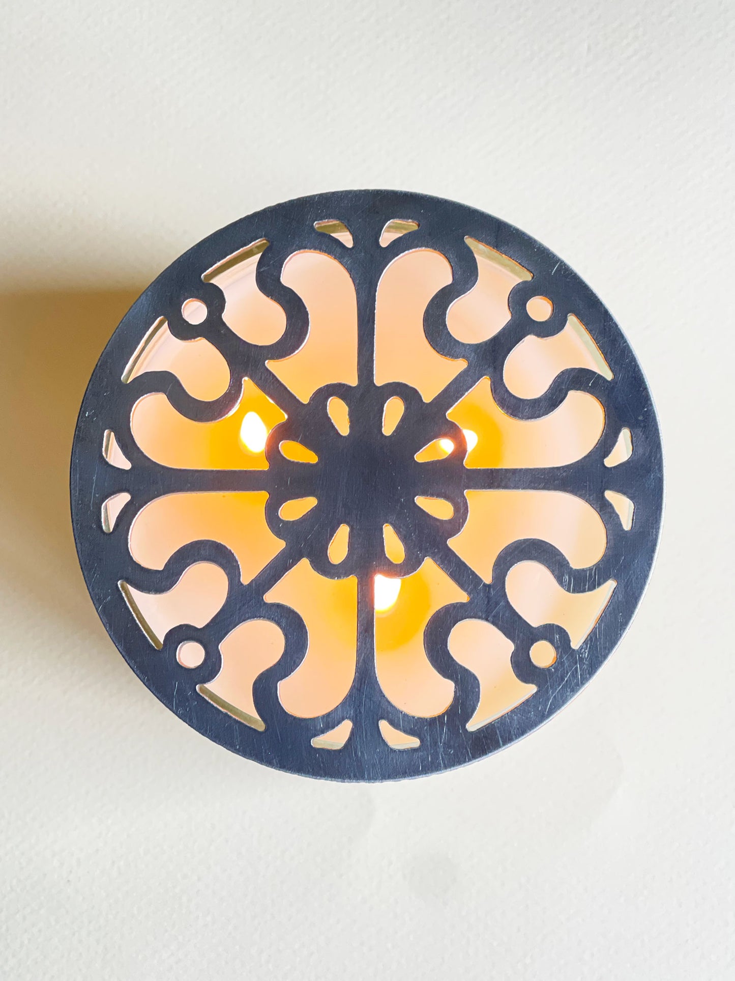 Metal Candle Topper -Victorian Scroll - 4"