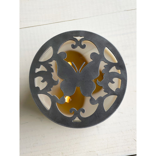 Elegant Butterfly Metal Candle Topper – Decorative Jar Candle Lid