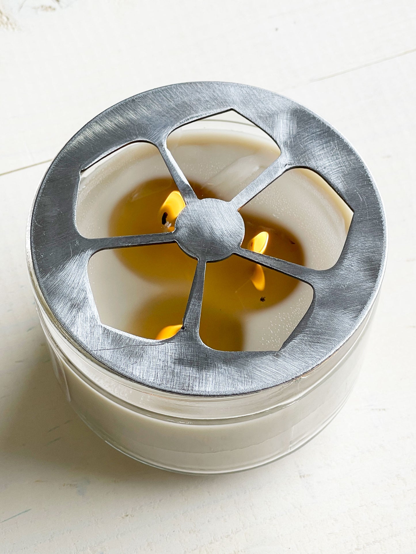 Flower Metal Candle Topper - 4"