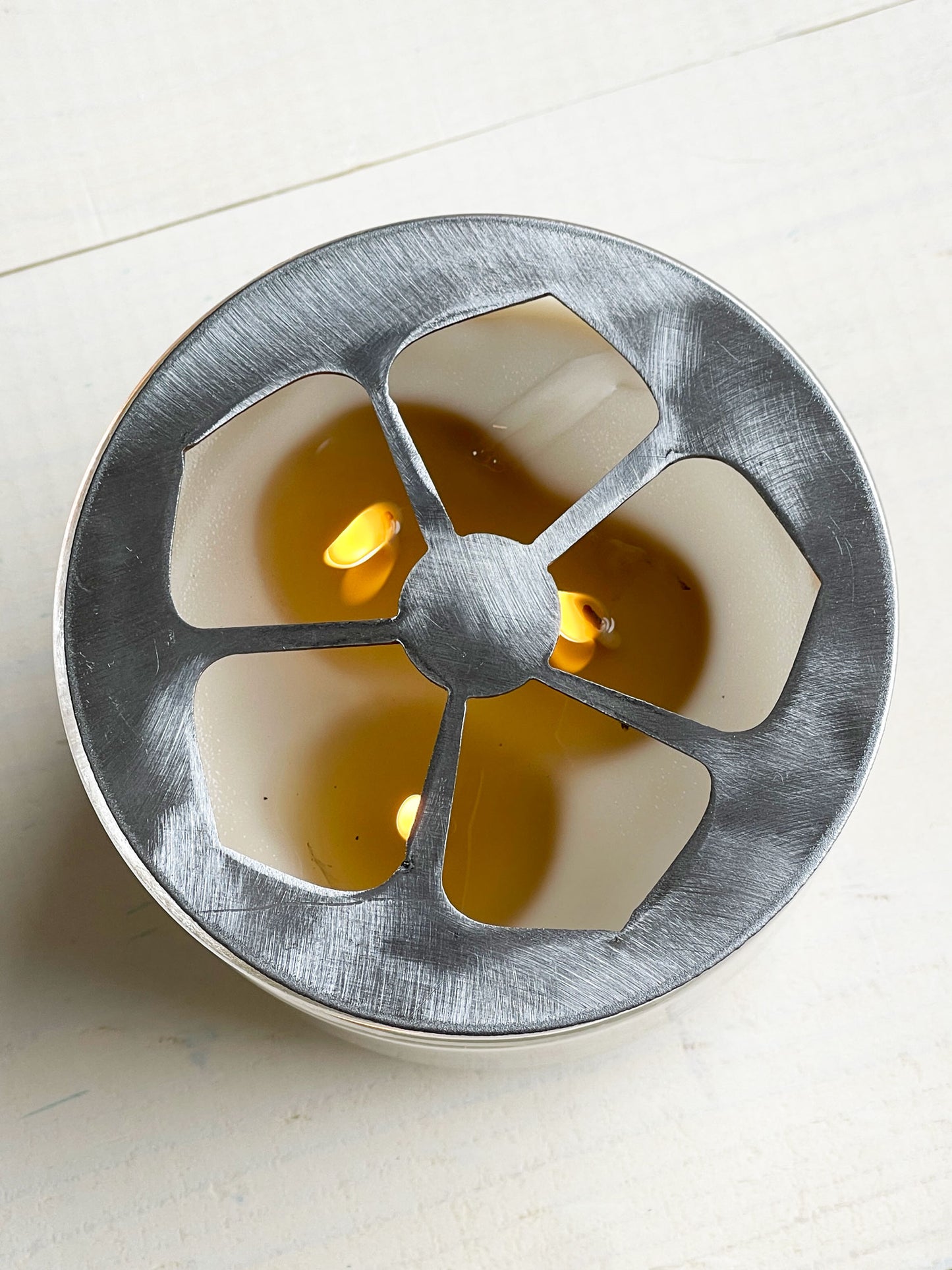 Flower Metal Candle Topper - 4"